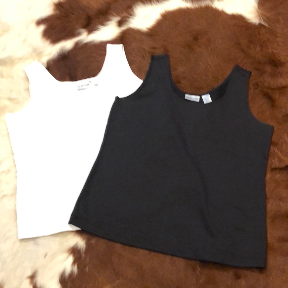 Chico’s Size 1 Black and White Camisoles